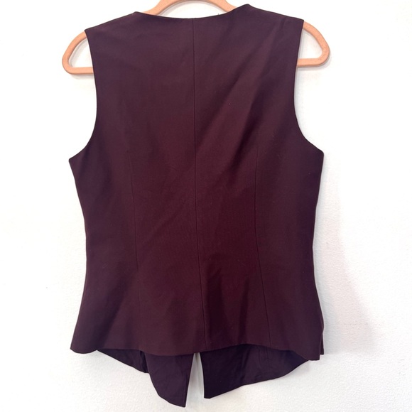 Reserved Burgundy Sleeveless Blouse Vest with Gold Accents Sz L - Picture 8 of 10